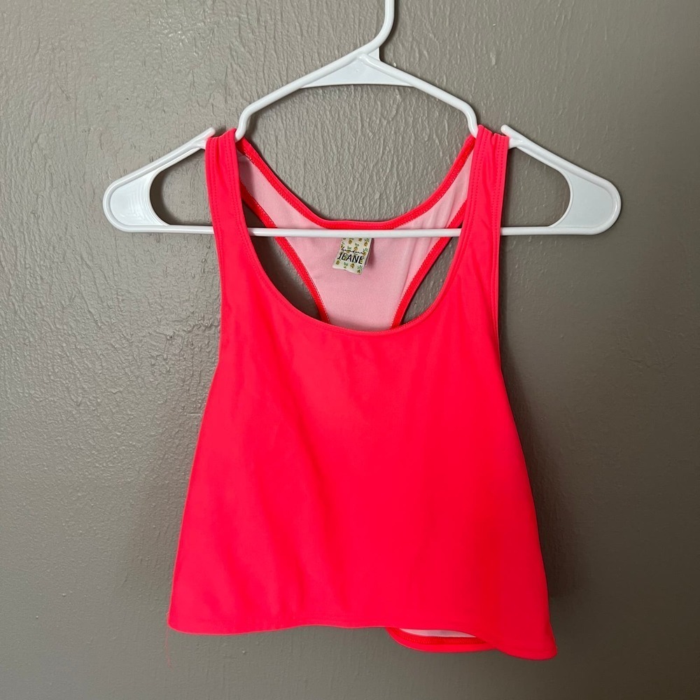KORTNI JEANE Bright Pink Racerback Swim Suit Top Size Large swim pool summer